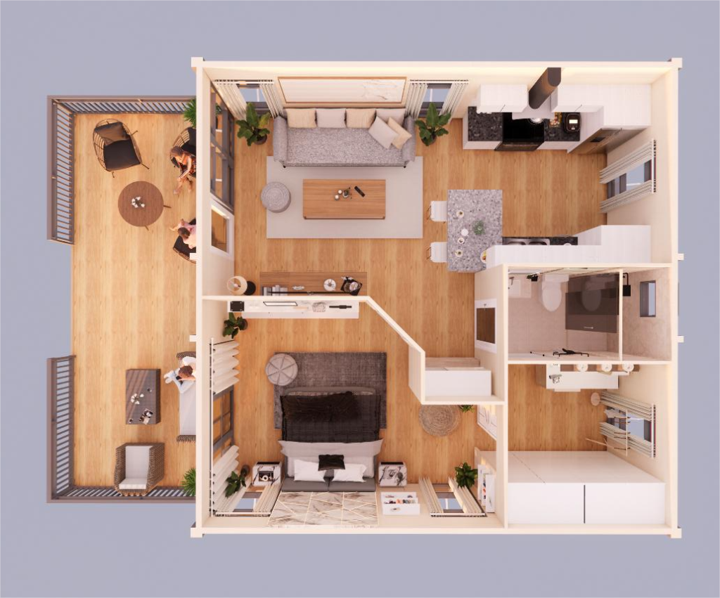 24' x 24' MODULAR UNIT “SCHEME C” interior c (24'x24' modular unit)